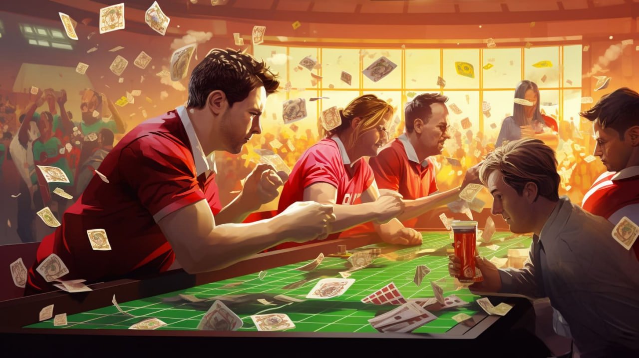shwetiger Texas Hold'em Poker ဂိမ်းတွင် ကတ်ချပ်များ ကစားနေသောမြင်ကွင်း
